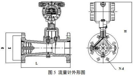 燃?xì)庑M(jìn)旋渦流量計外形圖